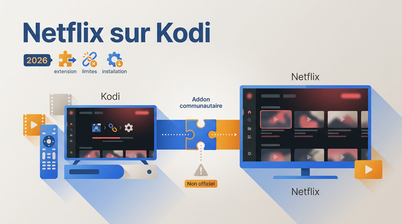 Kodi Netflix en 2026 : addon, limites et installation
