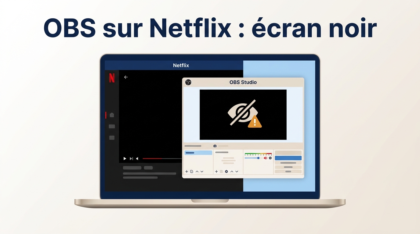 OBS sur Netflix : écran noir, causes et solutions en 2026