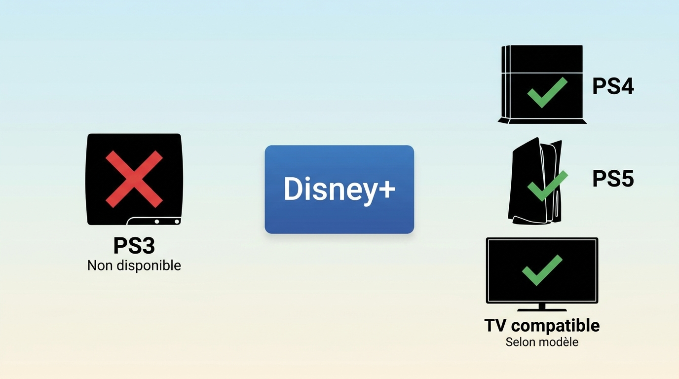Compatibilité Disney+ : PS3 non prise en charge, PS4 et PS5 compatibles